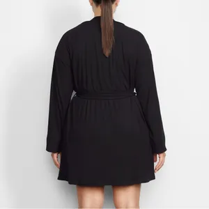 Skims Soft Lounge Robe In Onyx thumbnail 3