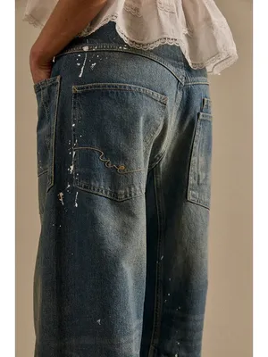 NWT We The Free People Moxie in Timeless Blue Distressed Barrel Jeans 25 thumbnail 13