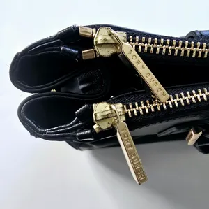 Tory Burch Robinson Double Zipper Leather Black Tote thumbnail 4