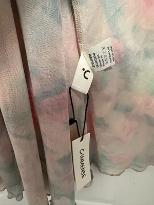 Commense Pink Floral Maxi Dress with Green Accents thumbnail 7