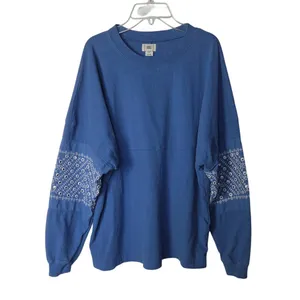 BDG Blue Baggy Cape May Embellished Long Sleeve Tee Oversized Boho T-Shirt Small thumbnail 7