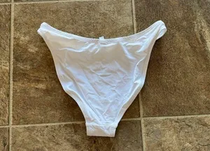 Skims Signature Swim Mid Coverage Bikini Bottom Snow XS thumbnail 6