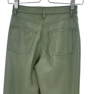 Aritzia Wilfred The Melina Pants Vegan Leather Cropped‎ Sage Green Size 00 thumbnail 7