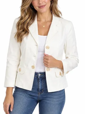 The Limited cream Cotton Stretch Blazer Size 12 Tailored Career Jacket thumbnail 1