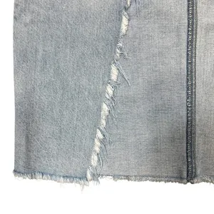 American Eagle 90s Maxi Skirt 4 Light Wash Distressed Denim Slit Grunge READ!‎ thumbnail 6