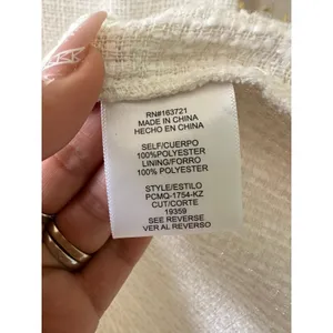 BeBop Women's Off-White Textured Tweed Pearl-Buttoned Pockets Mini Dress M thumbnail 5