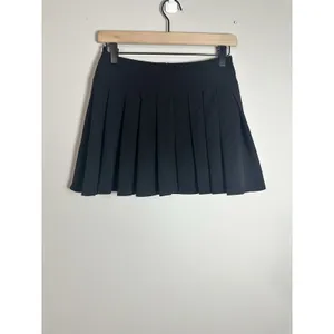 FREE‎ Paris Black Mini Skirt - Flat Front Back Pleated - Made in France - XS thumbnail 3