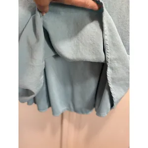 Jopna Blue Midi Short Puff Sleeves Dress Size M Smocked Back Tie‎ Front Lined thumbnail 4