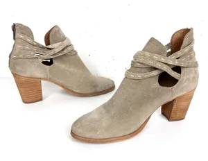 Frye Naomi Pickstitch Booties Ash Soft Oiled Italian Suede Back Zip Size 7.5 thumbnail 7