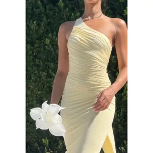 Oh Polly Annelise Jersey Bridesmaid Maxi Dress in Butter Yellow Size M New thumbnail 5