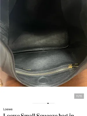 Loewe Small Squeeze bag in mellow nappa black lambskin thumbnail 11