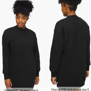 Lululemon Broken Beats Sweater Oversized Dress Black Womens XXS thumbnail 2