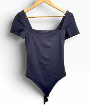 Babaton Contour Squareneck Short Sleeve black Bodysuit Medium thumbnail 1