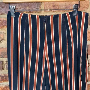 DO+BE Black Brown Striped Wide Leg Back Zip Pants Women's Size 12* thumbnail 7