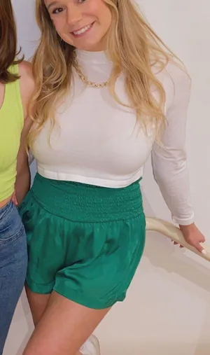 TCEC Green Smocked Shorts thumbnail 1