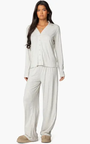 Edikted Justina Lounge Button-Up Top thumbnail 4