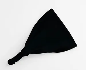 Black Wide Headband - French Terry and Faux Cashmere, Soft Fabric, Hair Scarf, Bandanas, Wide Hairbands - Womens Hair Accessories, Hair Wrap thumbnail 4