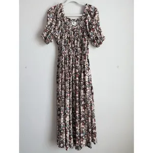 Stockplace The‎ Label Floral Puff Sleeve Midi Dress Women's Small Cottagecore thumbnail 5