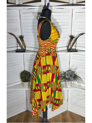 Vintage retro 70s dress hippie boho patchwork asymmetrical Western art whimsical thumbnail 3