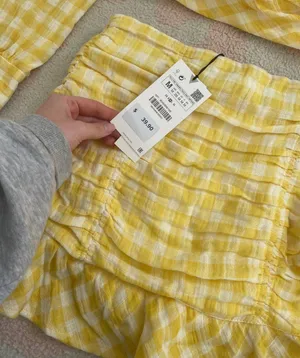 ZARA Yellow Gingham Two Piece Set thumbnail 2