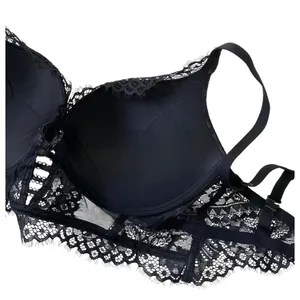 & Other Stories Black Lace Rhinestones Push Up Bra Women Size 34D | 52-16 thumbnail 6