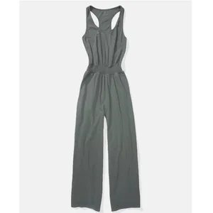 Aerie | Women's Olive Green Smocked Racerback Jogger Jumpsuit, Size XS thumbnail 11