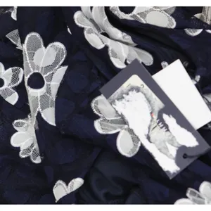 Tommy Hilfiger Belted Lace Fit and Flare Midi Dress Sky Captain Blue / Ivory 2 thumbnail 3
