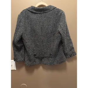 90s/Y2K dELiA*s Black White Tweed Blazer‎ Jacket Pink Lining XL thumbnail 4