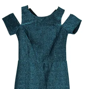 NWT Topshop Dress Womens 2 Blue Glitter Sparkly Shimmer Cold Shoulder Party Y2K thumbnail 3