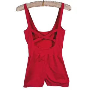 FP Movement Good Karma Runsie Romper XS/S Red Pink Gym Running Workout Sporty thumbnail 3
