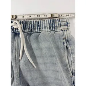 HM Divided Light Wash Wide Leg Elastic Waist Denim Pants XXS Light Blue thumbnail 5