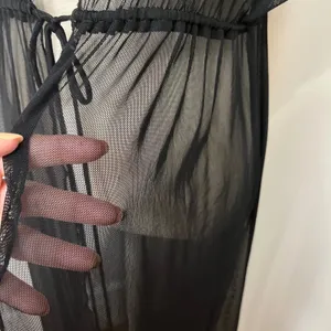 Windsor Black Sheer Maxi Mesh Duster OS Festival Goth Whimsigoth Layers Witchy thumbnail 3