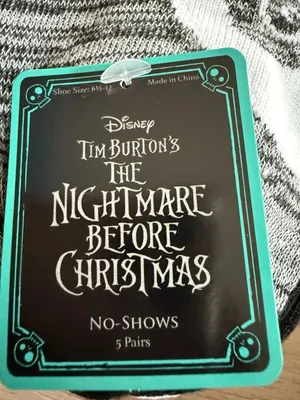Disney Tim Burton's The Nightmare Before Christmas No-Shows 5 Pairs Socks thumbnail 4
