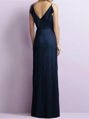 JENNY YOO Women’s Bridesmaid V-Neck Style JY519 Florentine Lace Navy Size S thumbnail 2