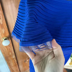 Tadashi Shoji Tobara Pintucked Off Shoulder Ruffle Dress Electric Blue~ XS 🧡🎀 thumbnail 12