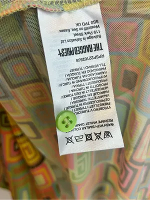NWT Raggesd Priest Colorful Retro Square Button Down Mesh Shirt Mini Dress 12 thumbnail 14