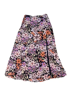 Lulus black floral midi skirt with slit  thumbnail 2