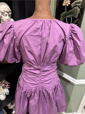 Karlie Purple Poplin Cinch‑Waist Dress – Size Medium thumbnail 11