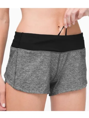 LULULEMON Speed Up Shorts in Heather Lux Grey Black Size 8 Running Workout thumbnail 2