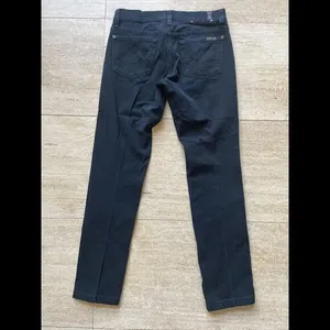 7 For All Mankind Jeans Roxanne Black Denim women size 25 Made‎ in USA Low Rise thumbnail 5