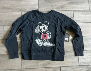 Junk Food Clothing Black Vintage Mickey Crewneck Sweatshirt thumbnail 1