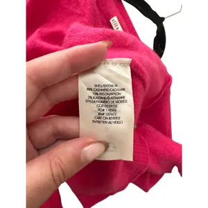 ALICE + OLIVIA Cashmere Blend Cropped Sweater Pink Small *Flaw* thumbnail 5