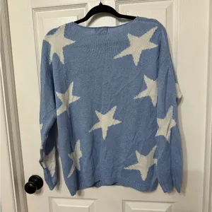 Altar’d state light blue sweater with‎ star print detail size medium thumbnail 4