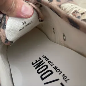 RE/DONE Low Top Skate Sneakers Faded Leopard Print Canvas Size 37 Pre Owned‎ thumbnail 9