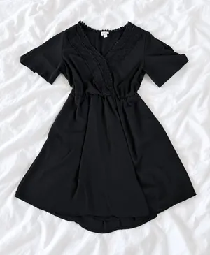 Blue Rain Black Lace Trim Dress – Size Medium thumbnail 1
