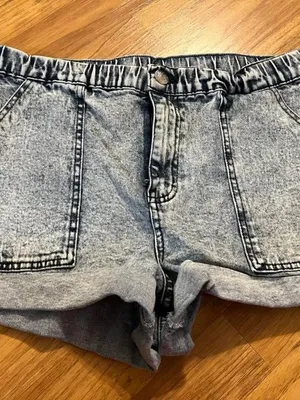 wild fable Light Gray Acid-Wash Jean Shorts thumbnail 2