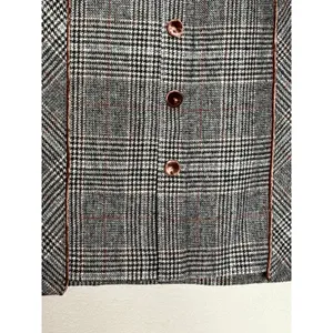 Bagatelle Plaid Mini Skirt Large Velvet Trim Button Front Heritage Preppy thumbnail 5