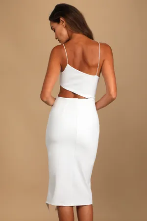 Revolve White Cutout Midi Dress thumbnail 4