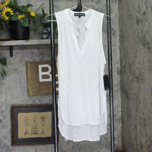 NWT Almost Famous Juniors Sleeveless Utility Tunic Shirt top White L thumbnail 2