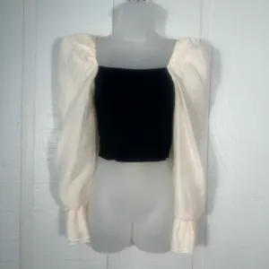 Miou Muse Eloise Black and Ivory Top Size Large EUC thumbnail 3